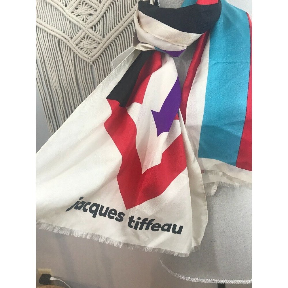 Jacques Tiffeau Vintage Rare silk Scarf - Picture 2 of 6